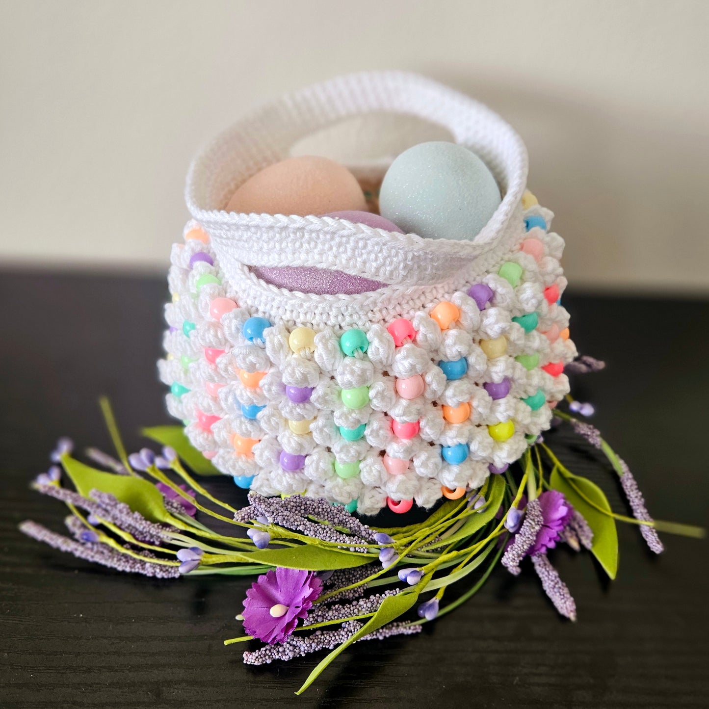 Beaded Easter Basket PDF Crochet Pattern