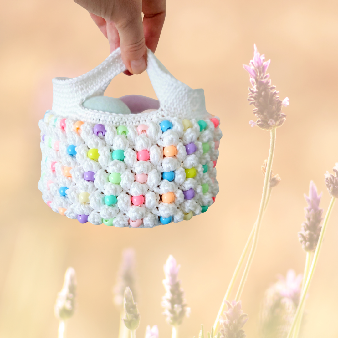 Beaded Easter Basket PDF Crochet Pattern