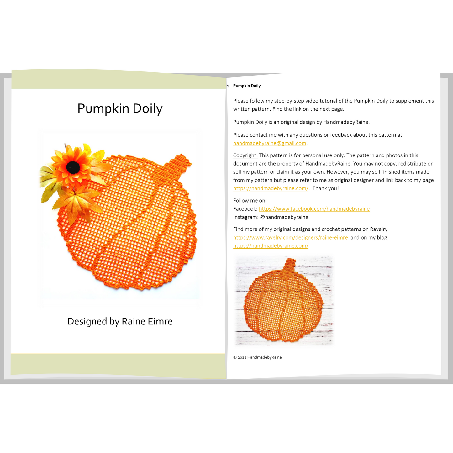 Pumpkin Doily PDF Crochet Pattern