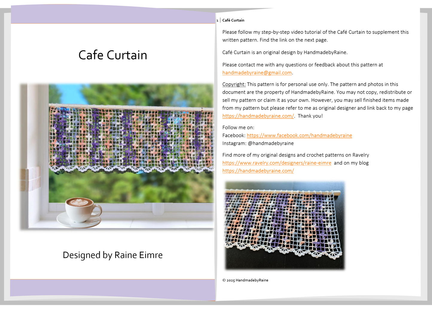 Cafe Curtain PDF Crochet Pattern