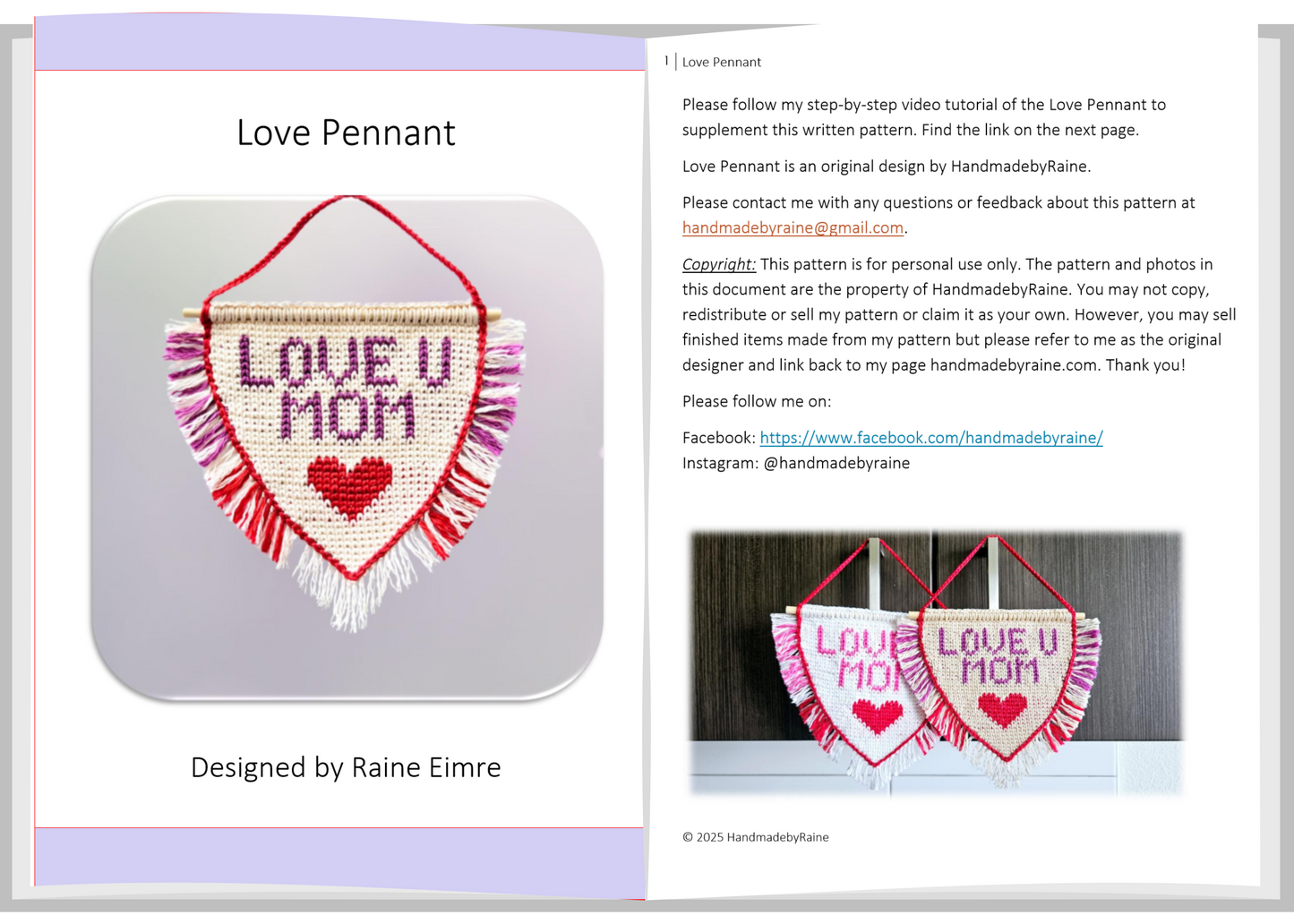 Love Pennant PDF Crochet Pattern