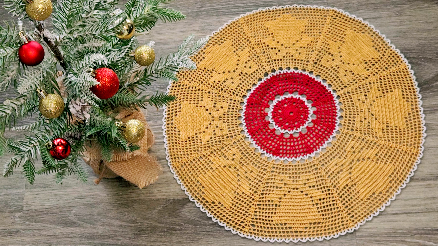 Jingle Bells Tree Skirt PDF Crochet Pattern