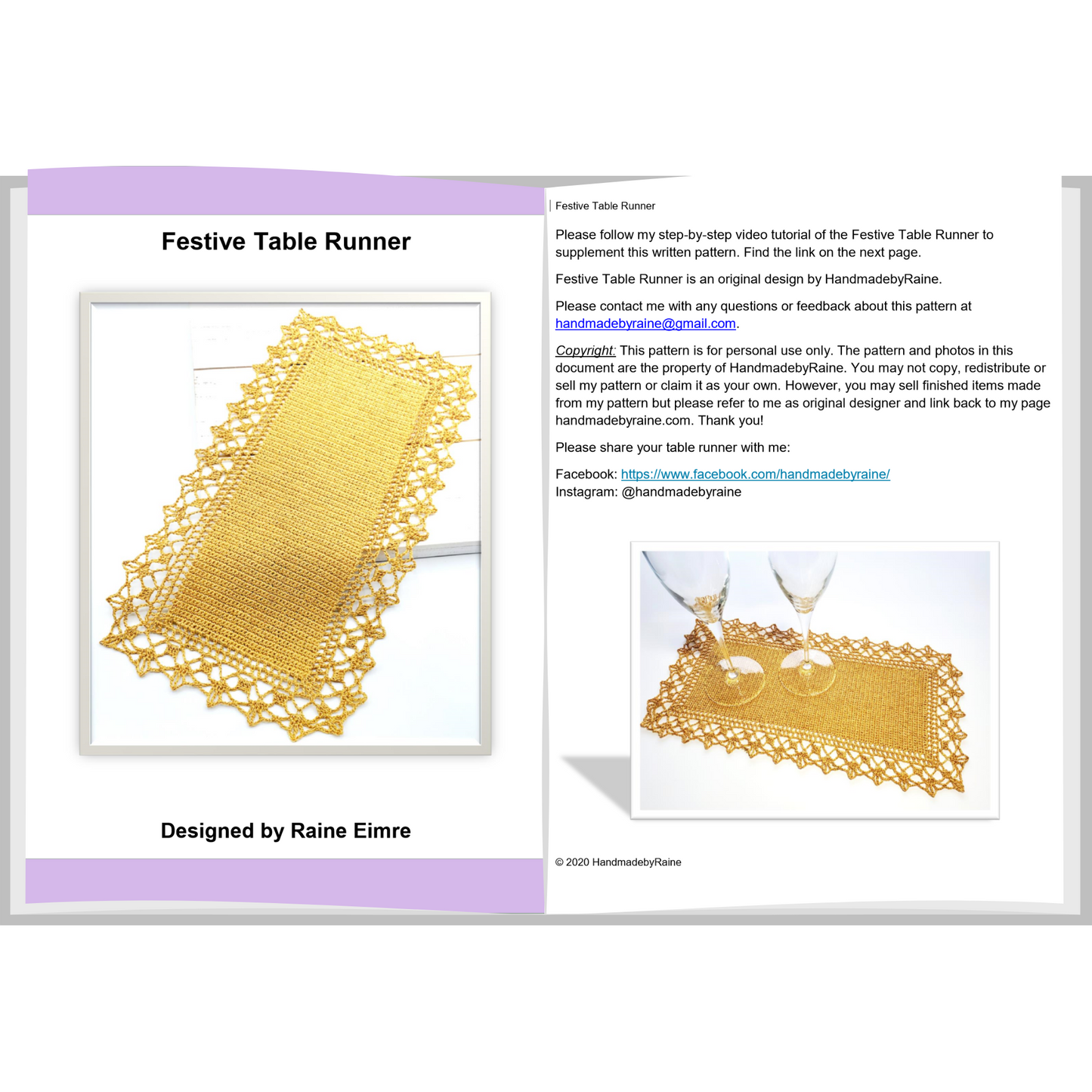 Festive Table Runner PDF Crochet Pattern