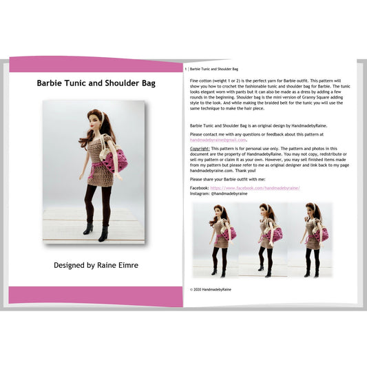 Barbie Tunic and Shoulder Bag PDF Crochet Pattern