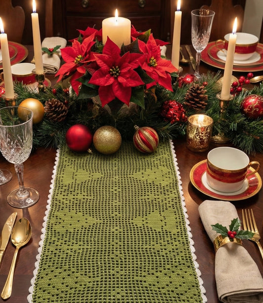 Christmas Tree Table Runner PDF Crochet Pattern