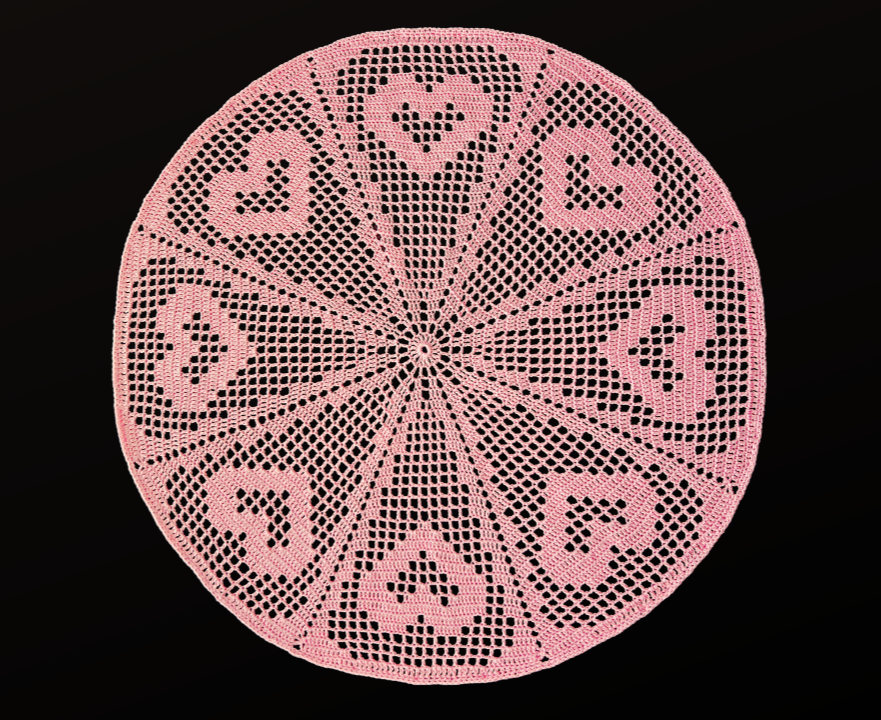 Heart Wheel Doily PDF Crochet Pattern