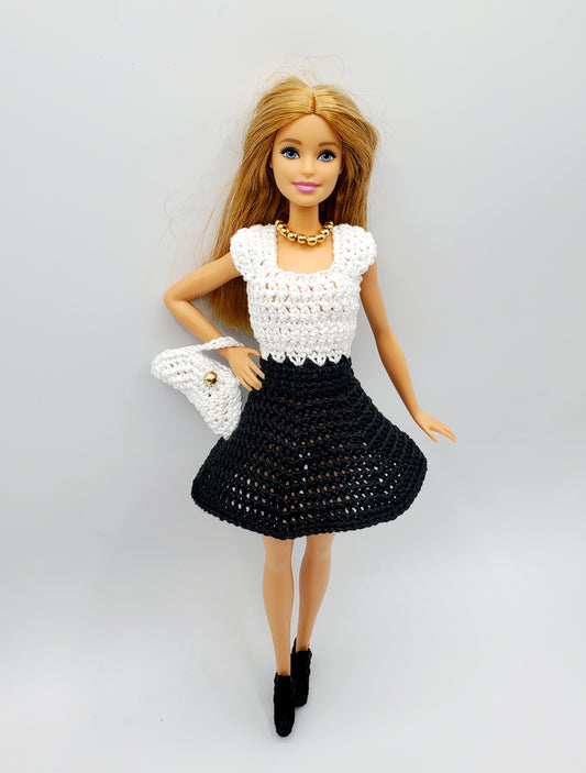 Barbie Skirt Dress and Purse PDF crochet pattern