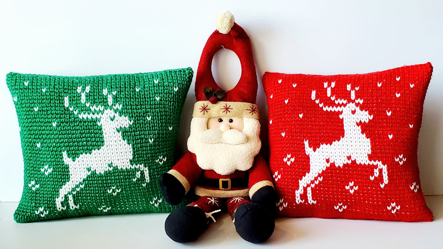 Reindeer Pillow PDF Crochet Pattern