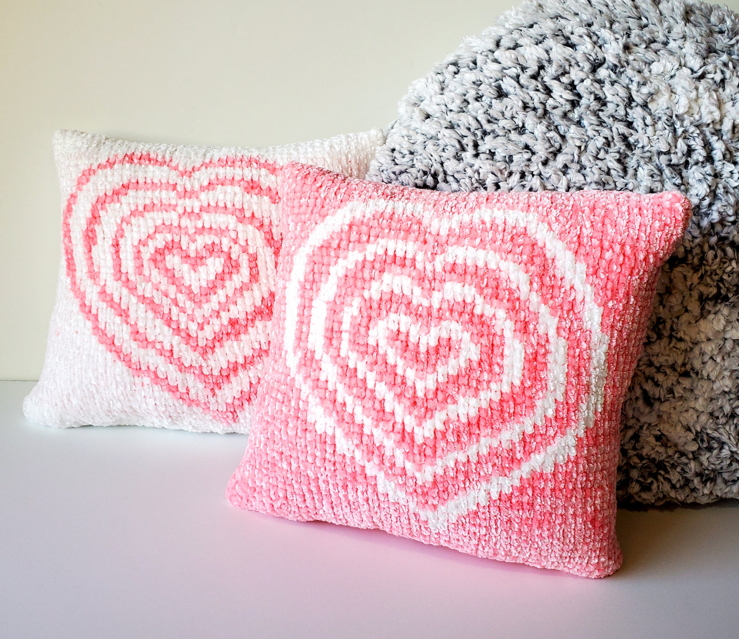 Radiating Heart Pillow PDF Crochet Pattern