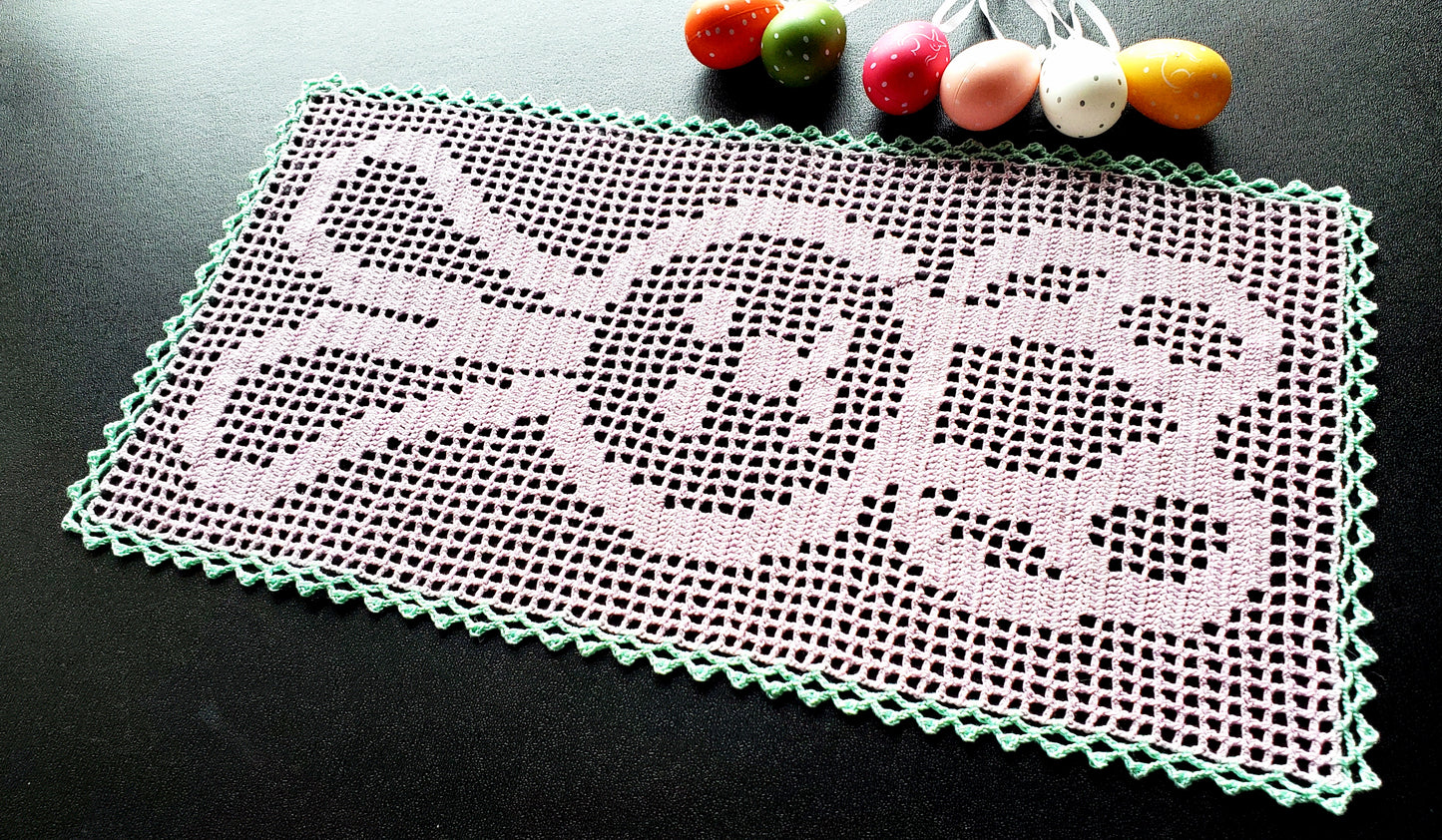 Bunny Table Runner PDF Crochet Pattern