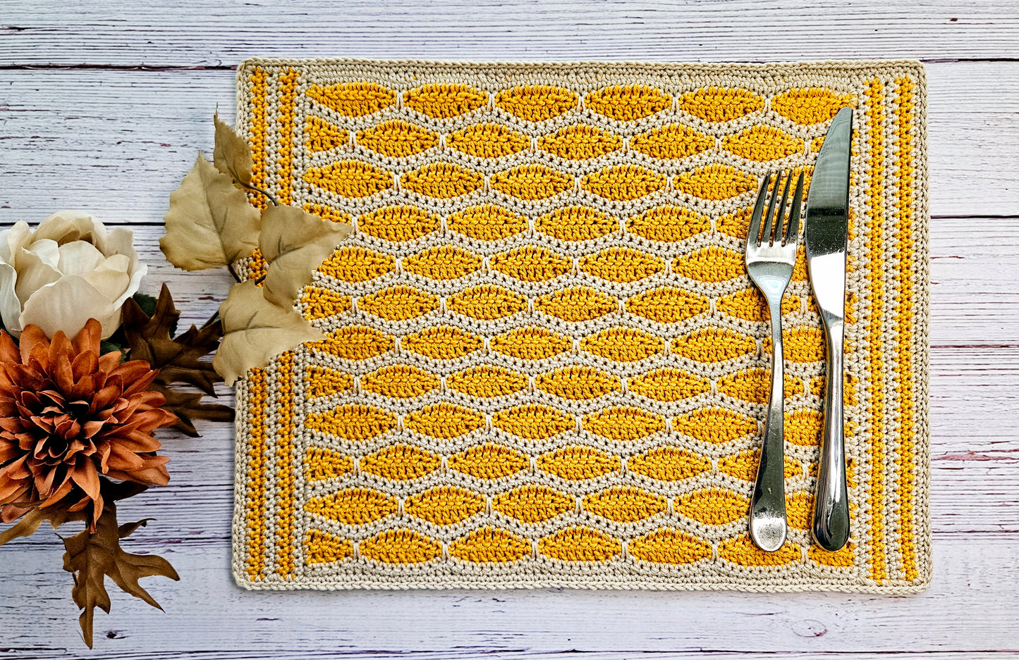 Almond Stitch Placemat PDF Crochet Pattern