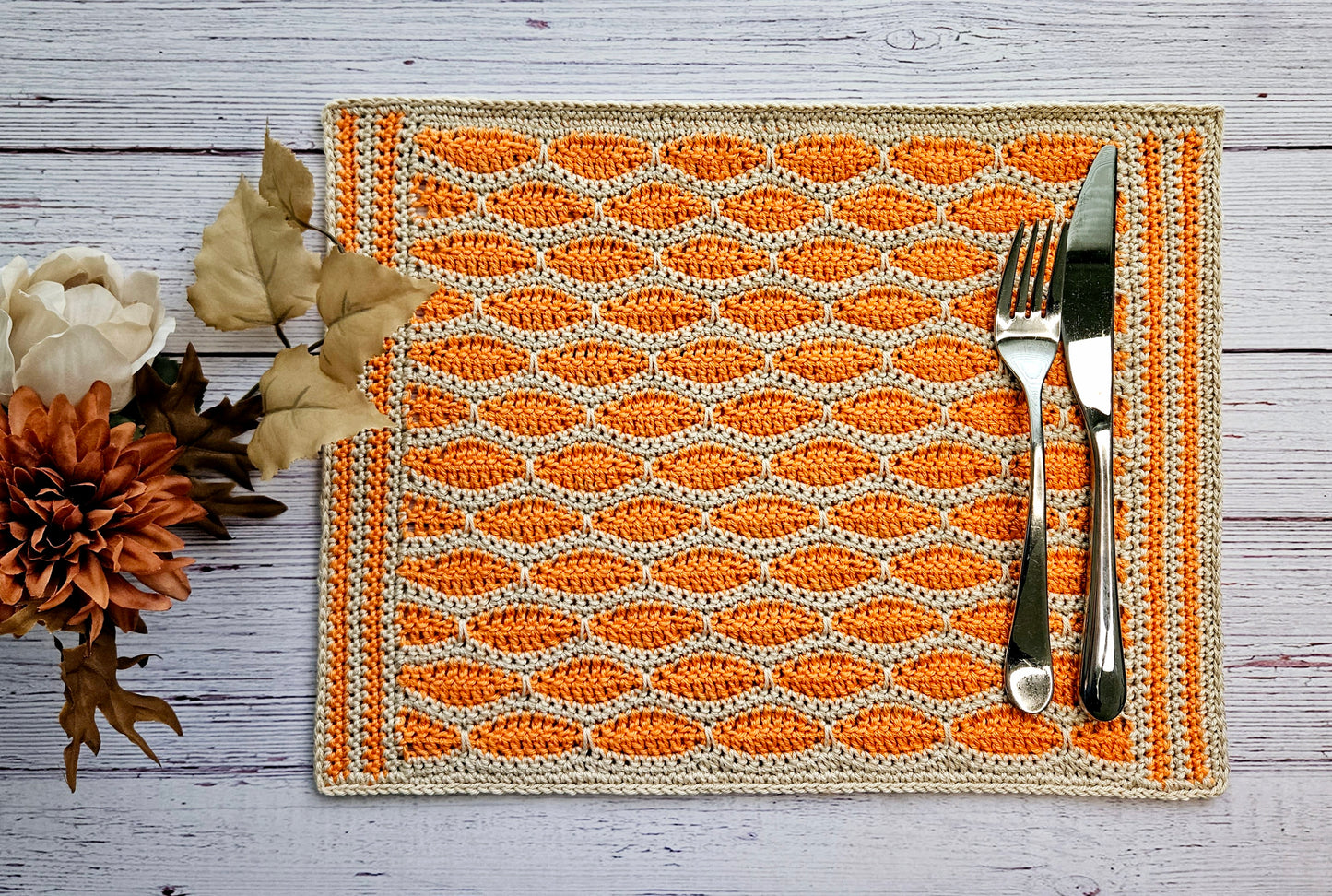 Almond Stitch Placemat PDF Crochet Pattern