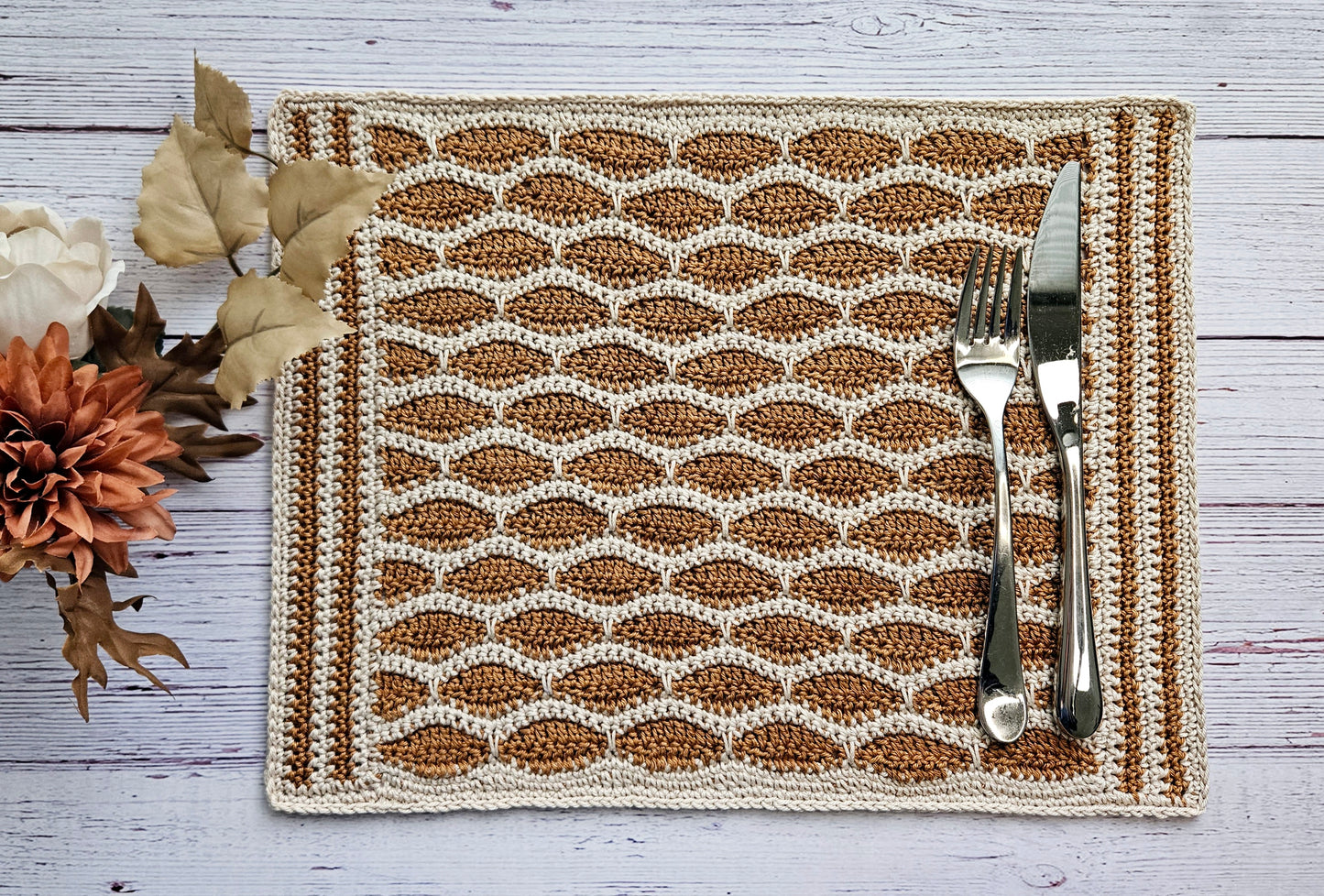 Almond Stitch Placemat PDF Crochet Pattern