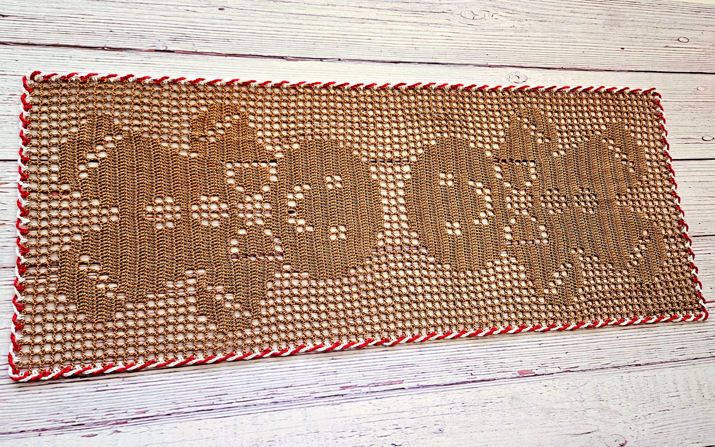 Gingerbread Man Table Runner PDF Crochet Pattern