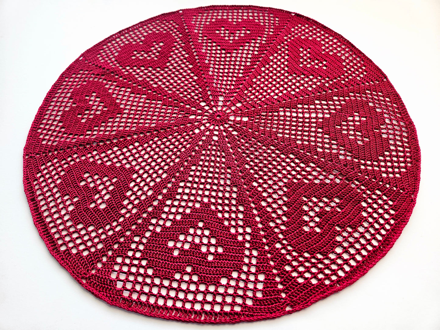 Heart Wheel Doily PDF Crochet Pattern