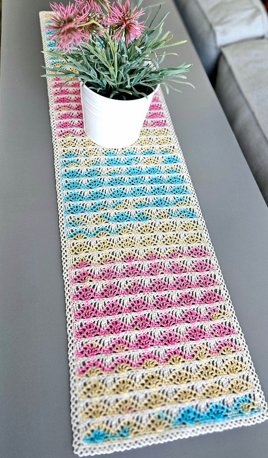 Ripple Waves Table Runner PDF Crochet Pattern