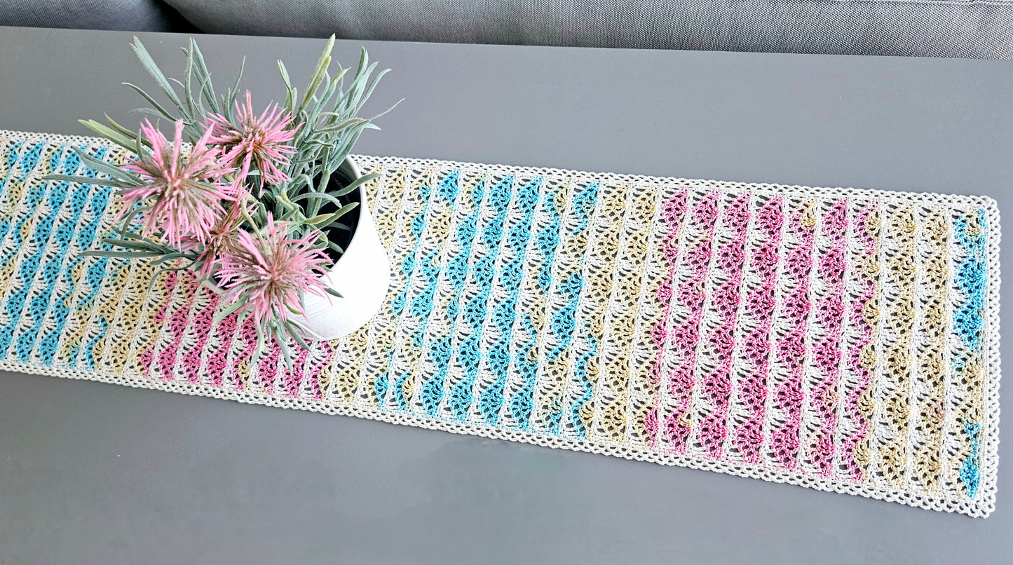 Ripple Waves Table Runner PDF Crochet Pattern