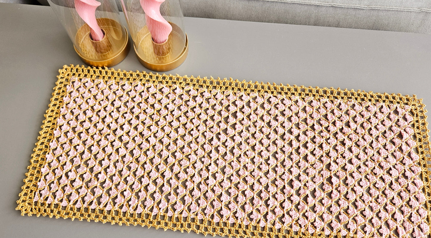 Rose Gold Table Runner PDF Crochet Pattern