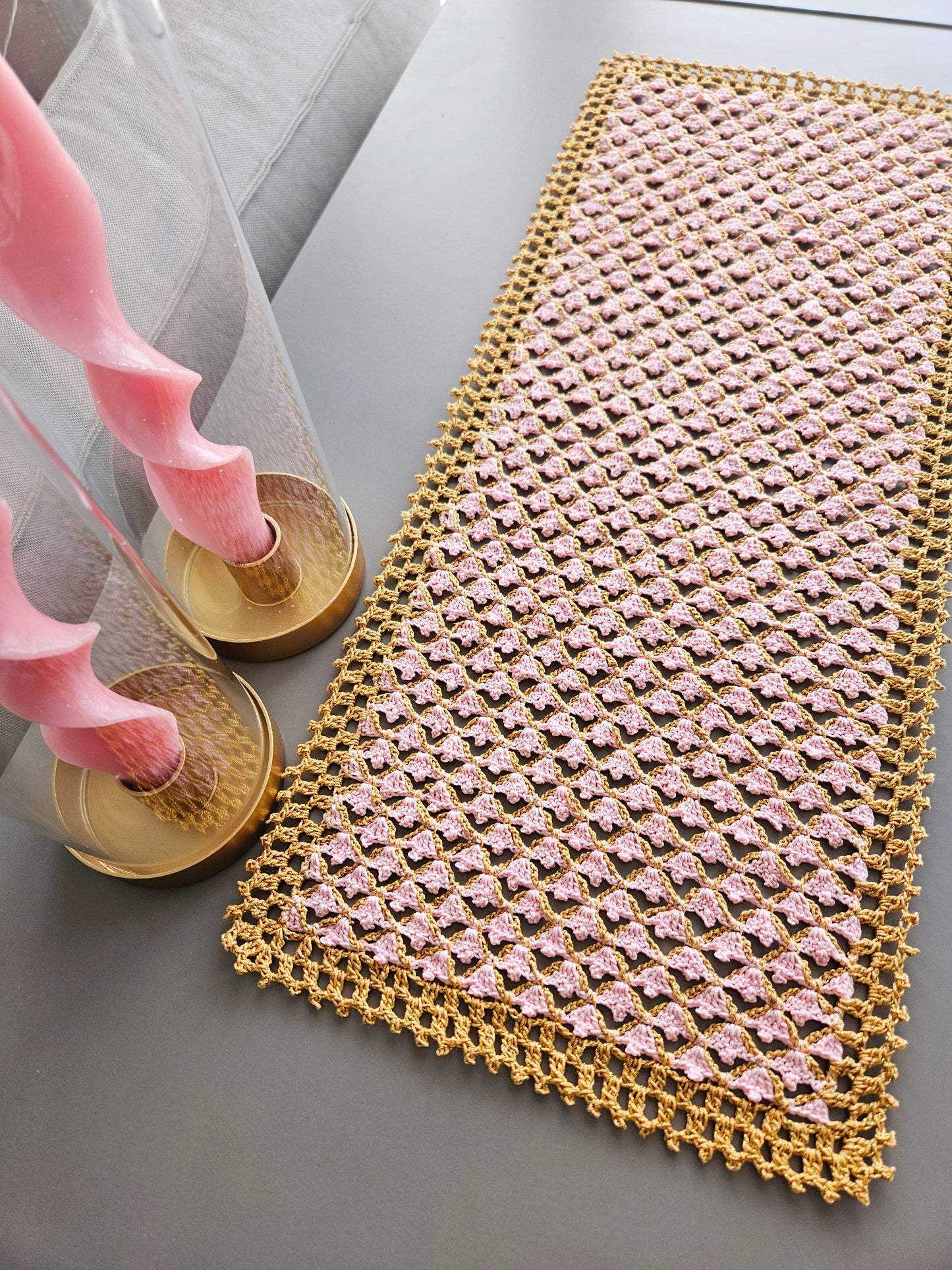 Rose Gold Table Runner PDF Crochet Pattern