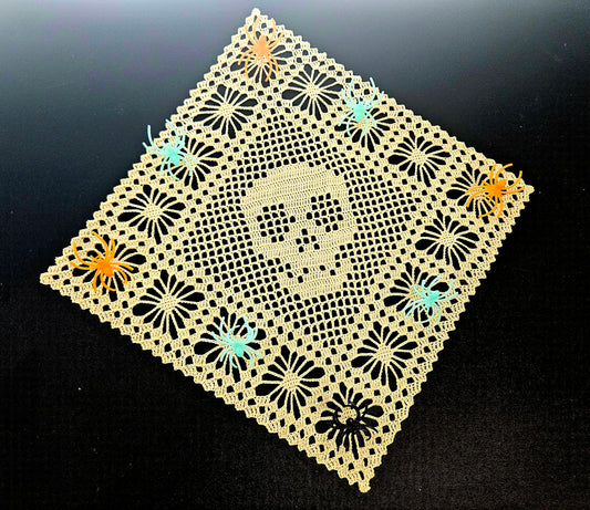 Skull and Spider Doily PDF Crochet Pattern