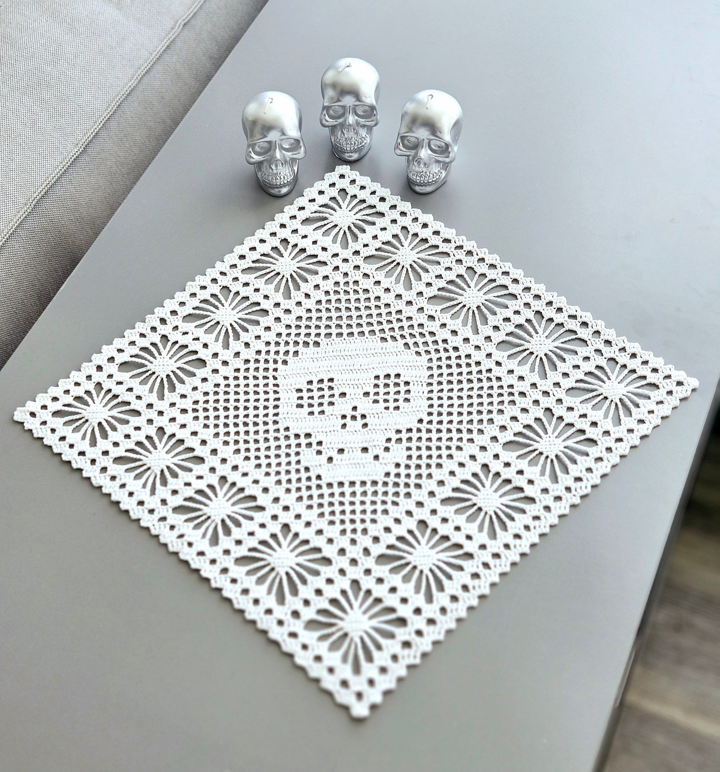 Skull and Spider Doily PDF Crochet Pattern