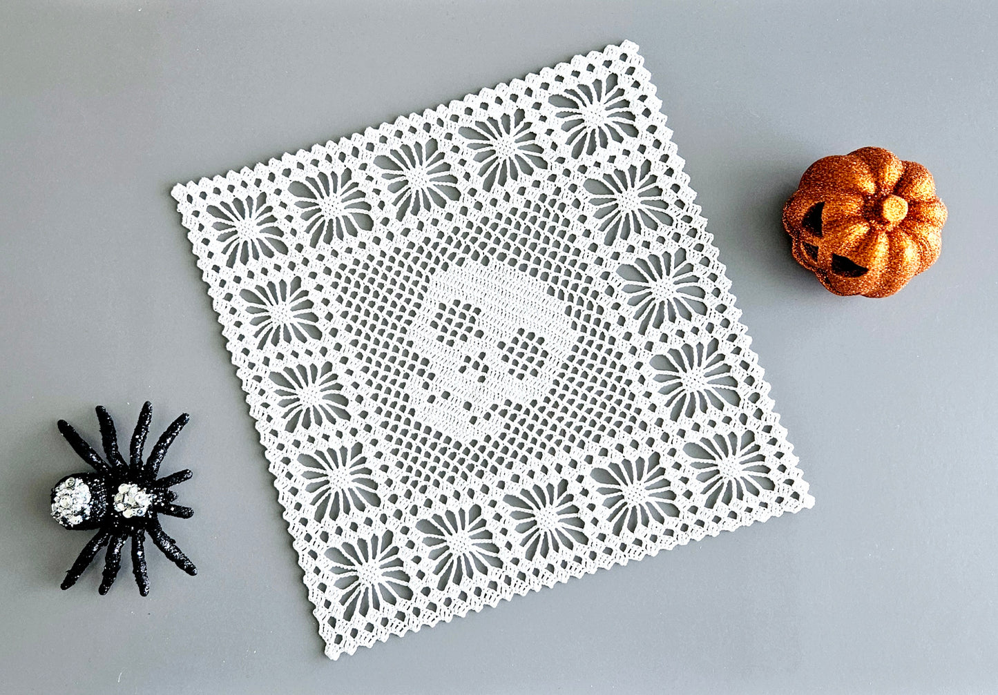 Skull and Spider Doily PDF Crochet Pattern