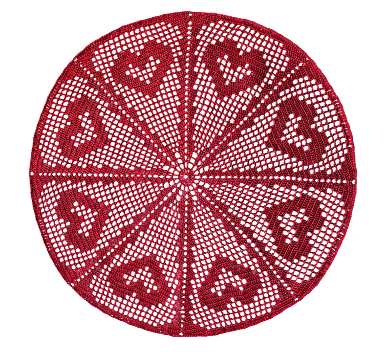 Heart Wheel Doily PDF Crochet Pattern