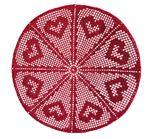 Heart Wheel Doily PDF Crochet Pattern