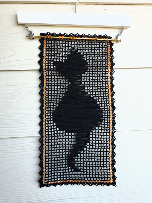 Black Cat Table Runner PDF crochet pattern