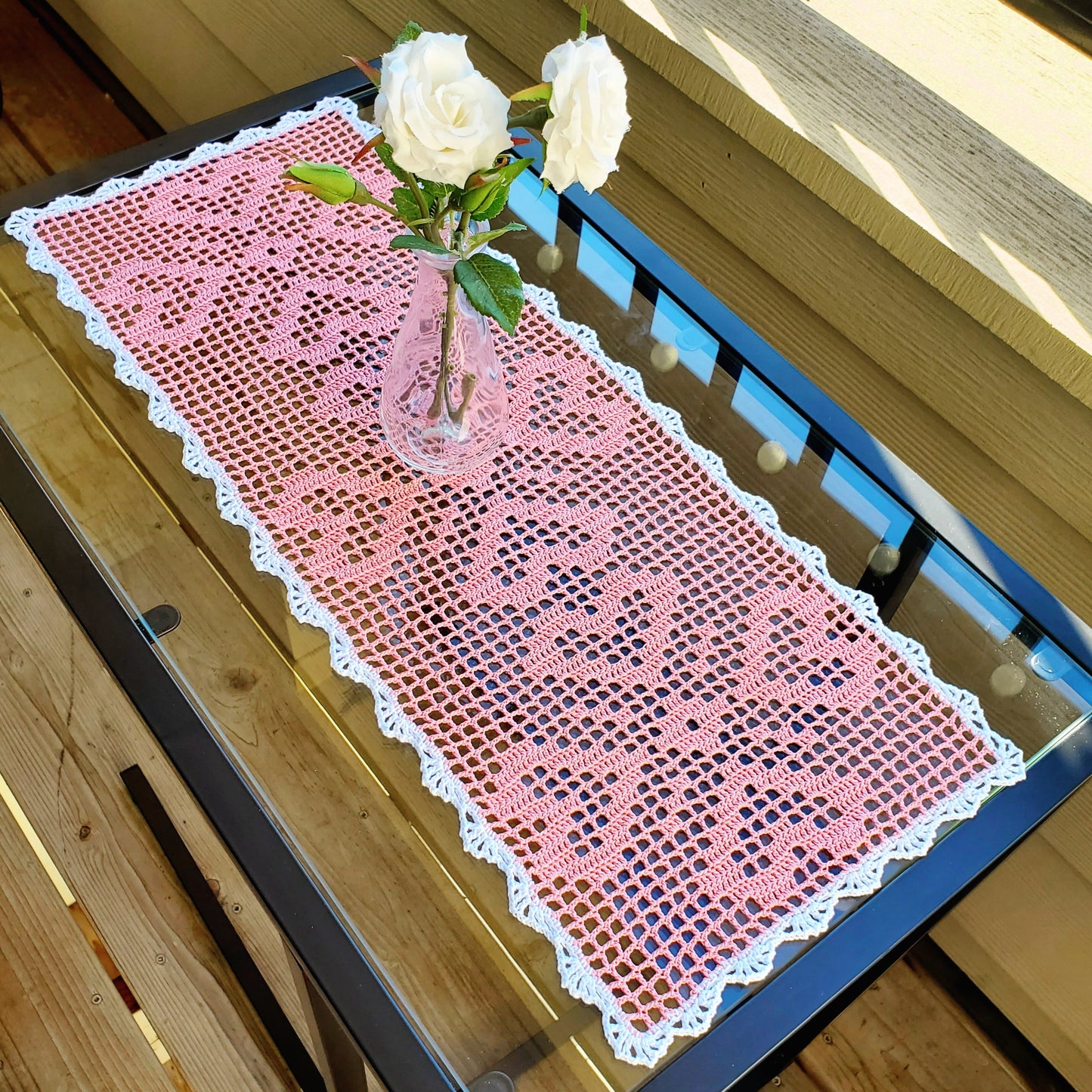 Heart Table Runner PDF crochet pattern