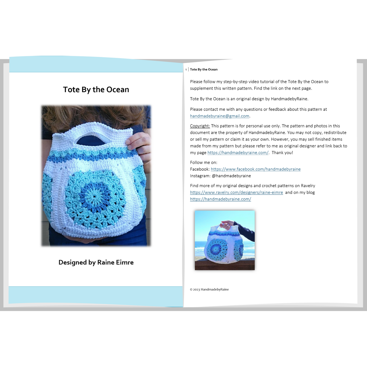 Tote By the Ocean PDF Crochet Pattern