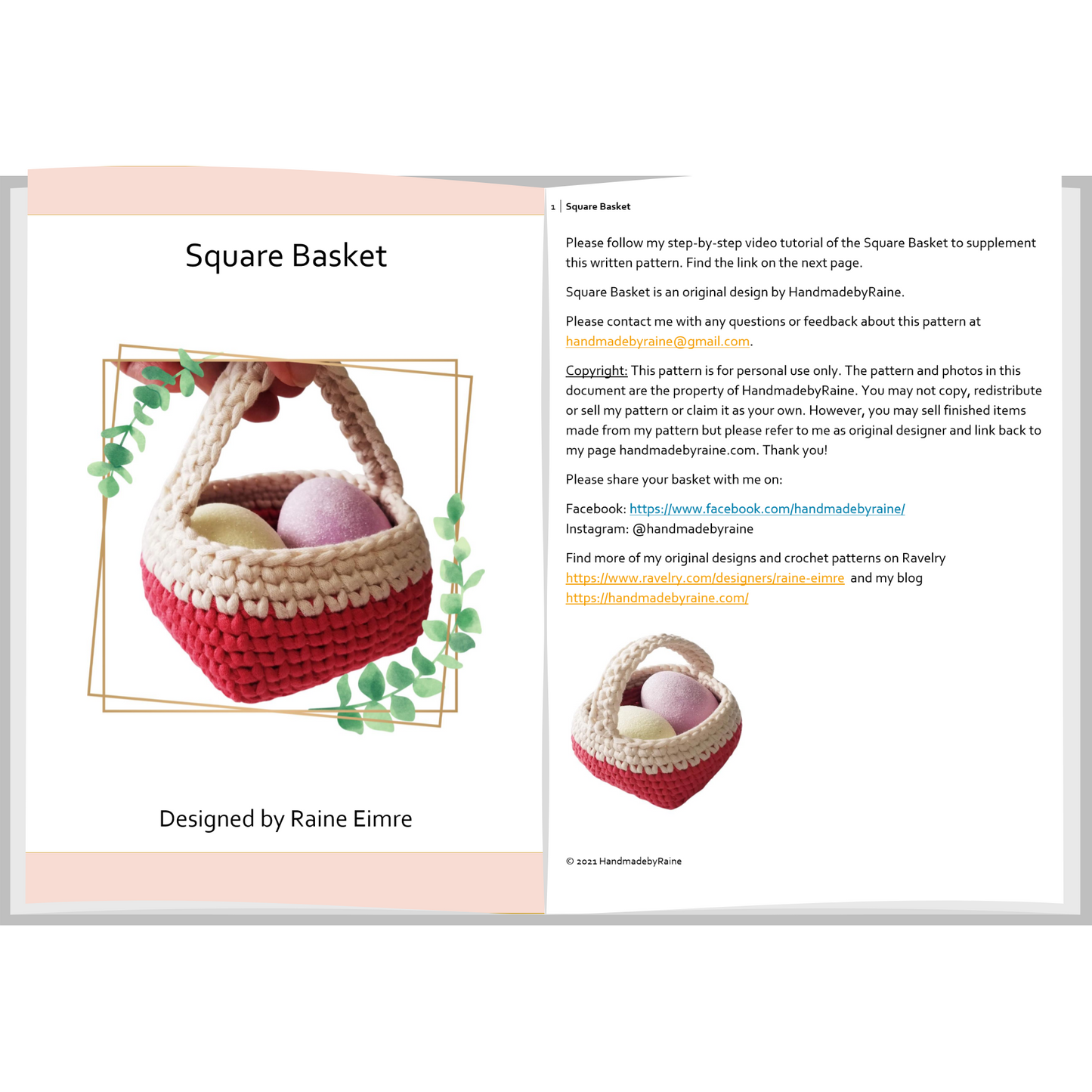 Square Basket PDF Crochet Pattern