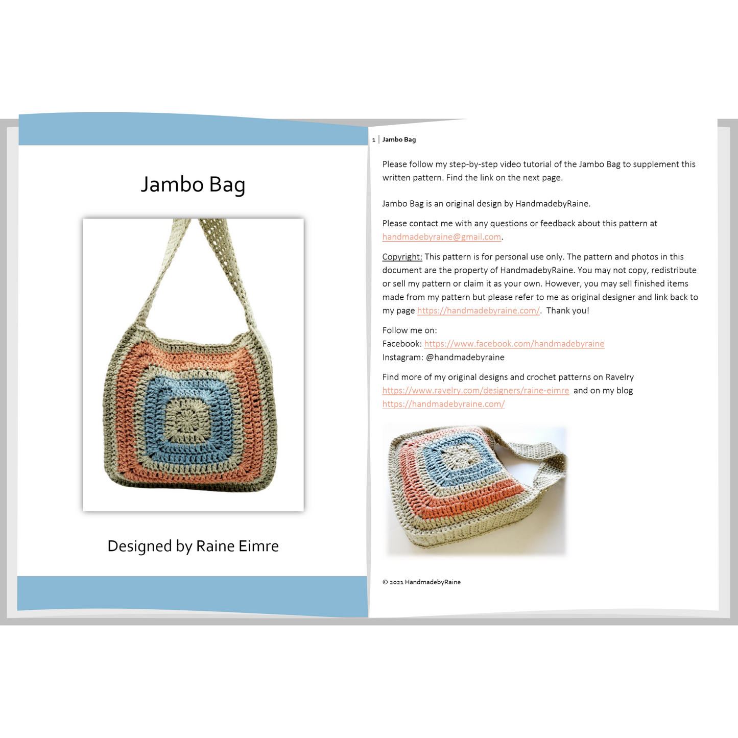 Jambo Bag PDF Crochet Pattern