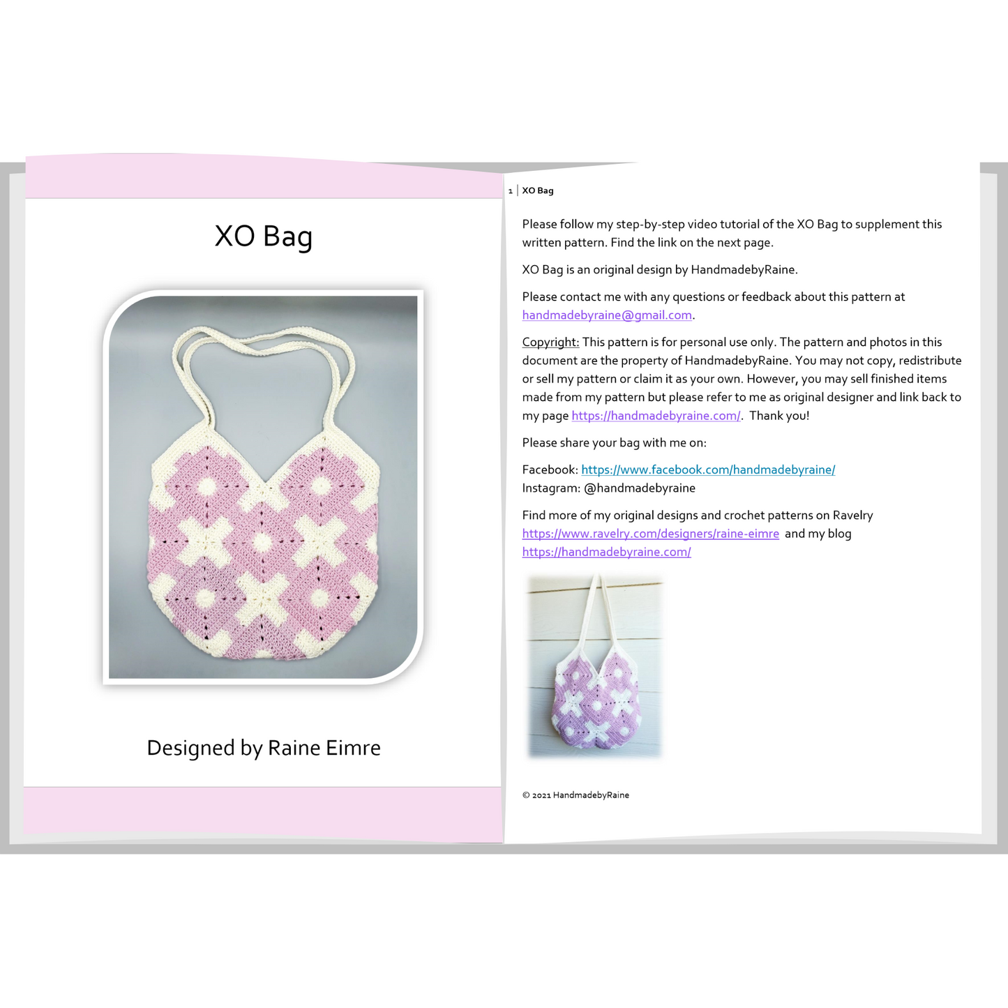 XO Bag PDF Crochet Pattern