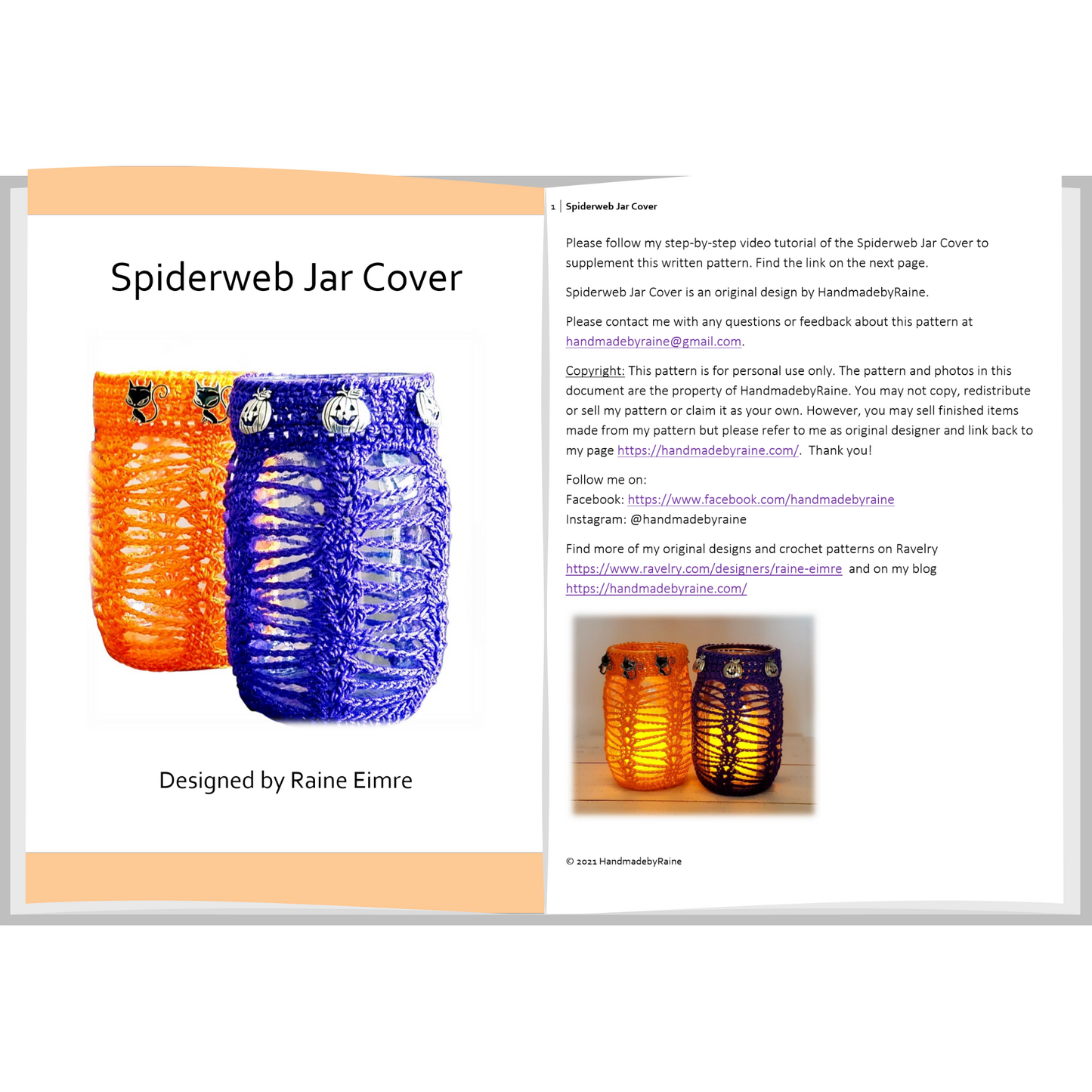 Spiderweb Jar Cover PDF Crochet Pattern