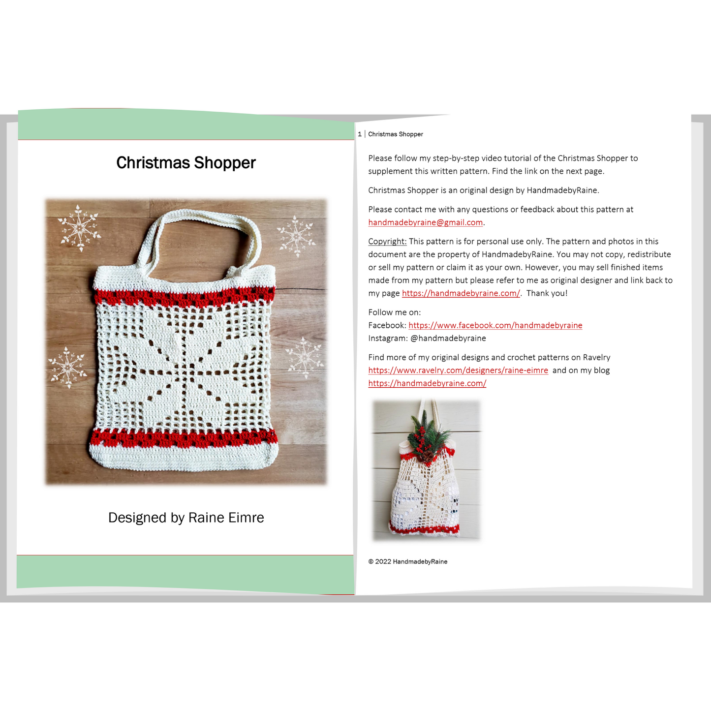 Christmas Shopper PDF crochet pattern