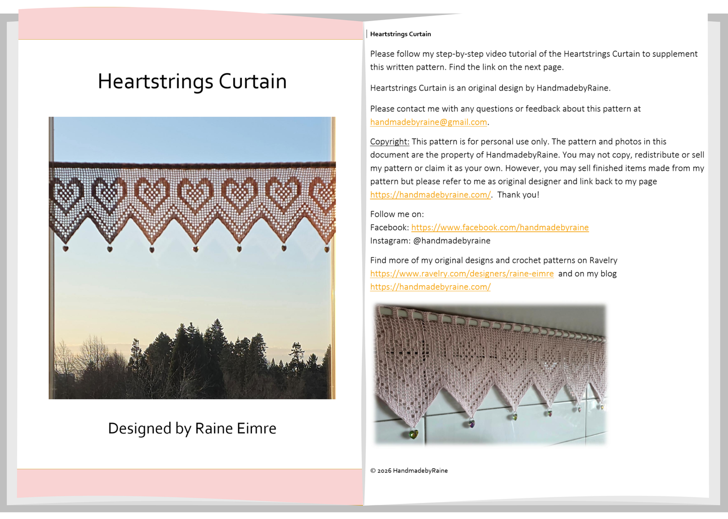 Heartstrings Curtain PDF Crochet Pattern