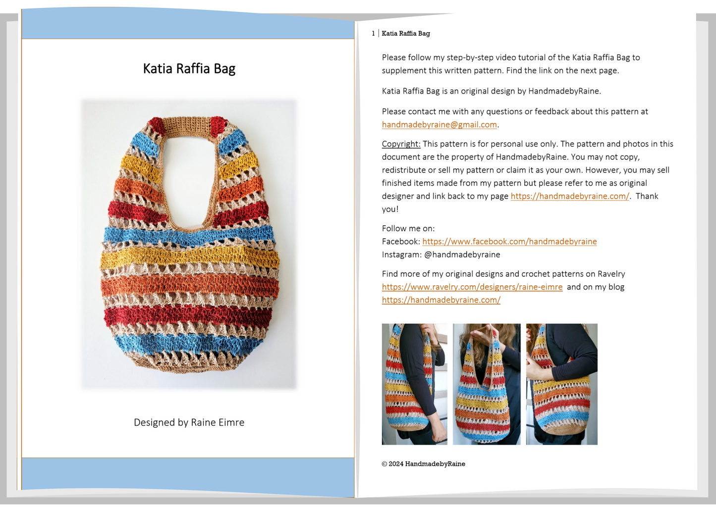 Katia Raffia Bag PDF Crochet Pattern