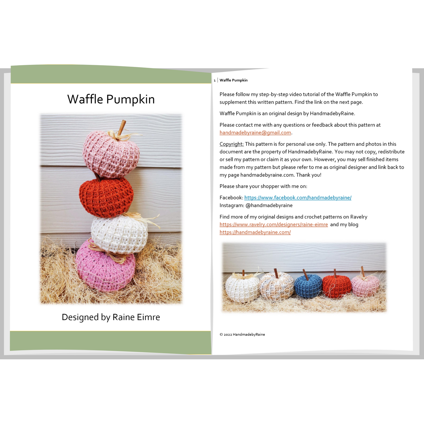 Waffle Pumpkin PDF Crochet Pattern