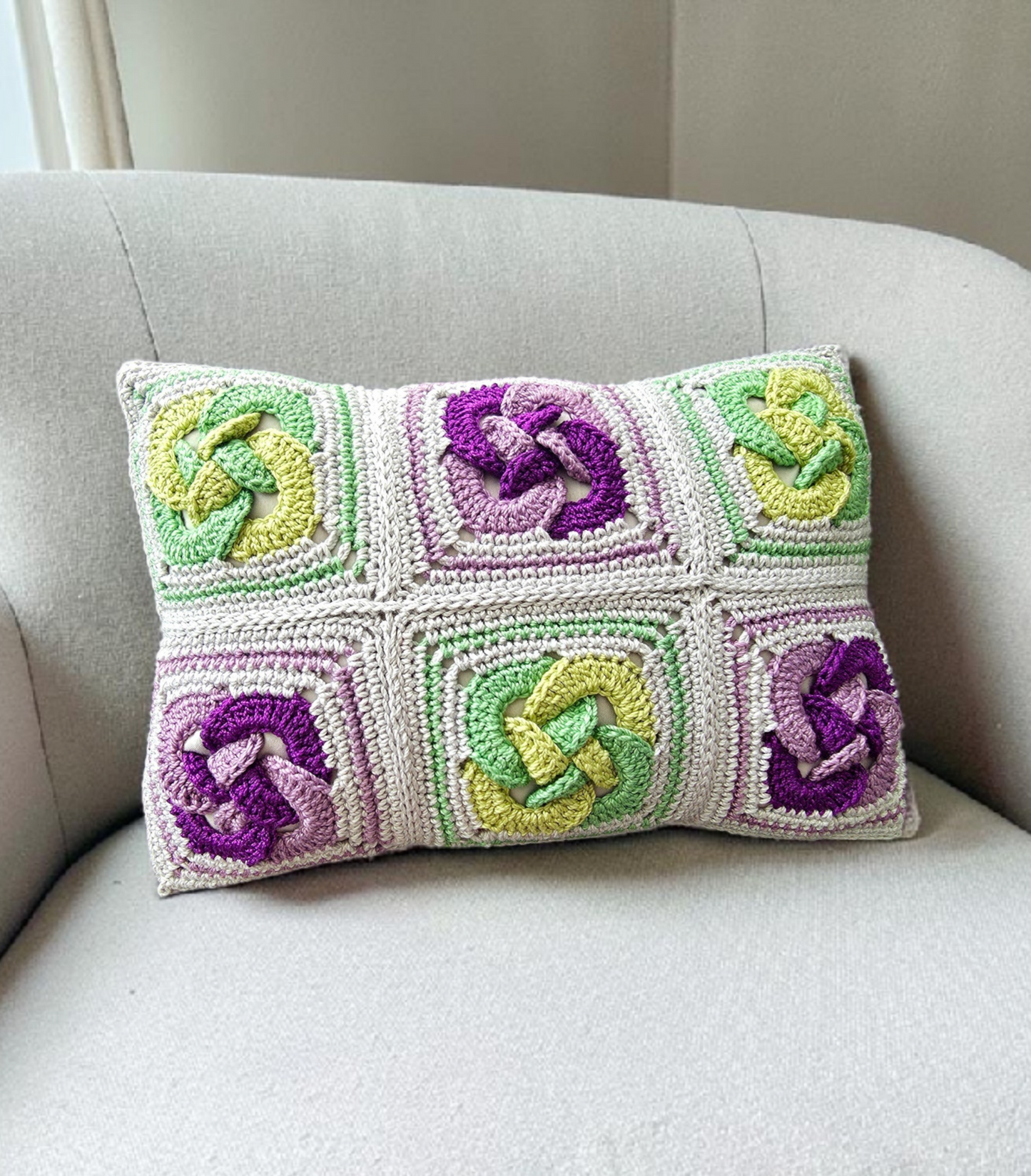 Celtic Knot Pillow PDF Crochet Pattern