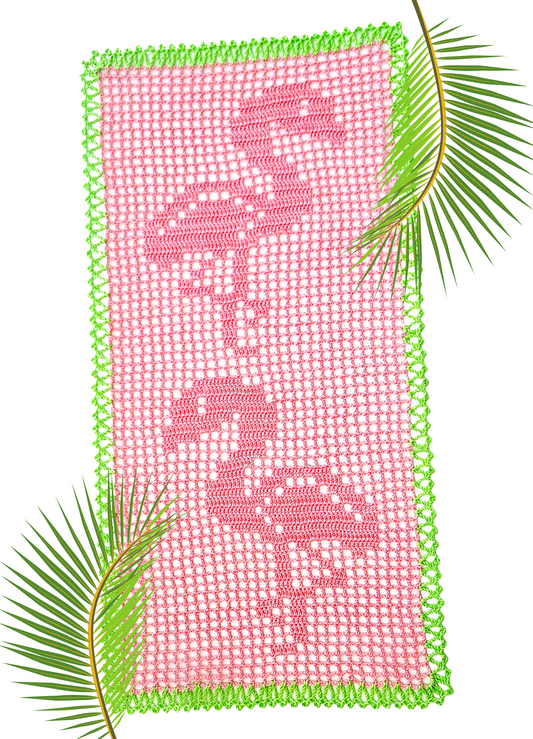 Flamingo Table Runner PDF Crochet Pattern