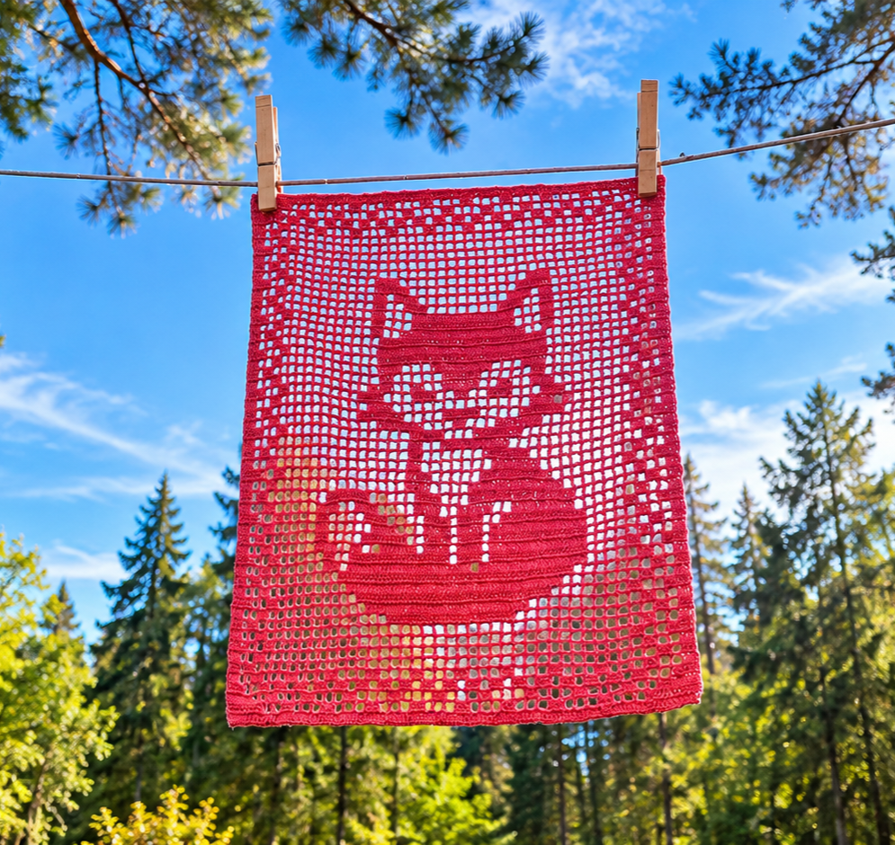Fox Table Runner PDF Crochet Pattern