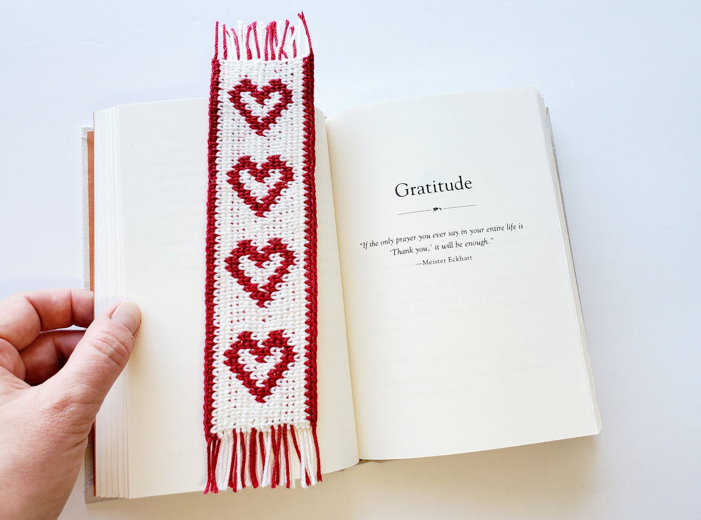 Heart and Leaf Bookmark PDF Crochet Pattern