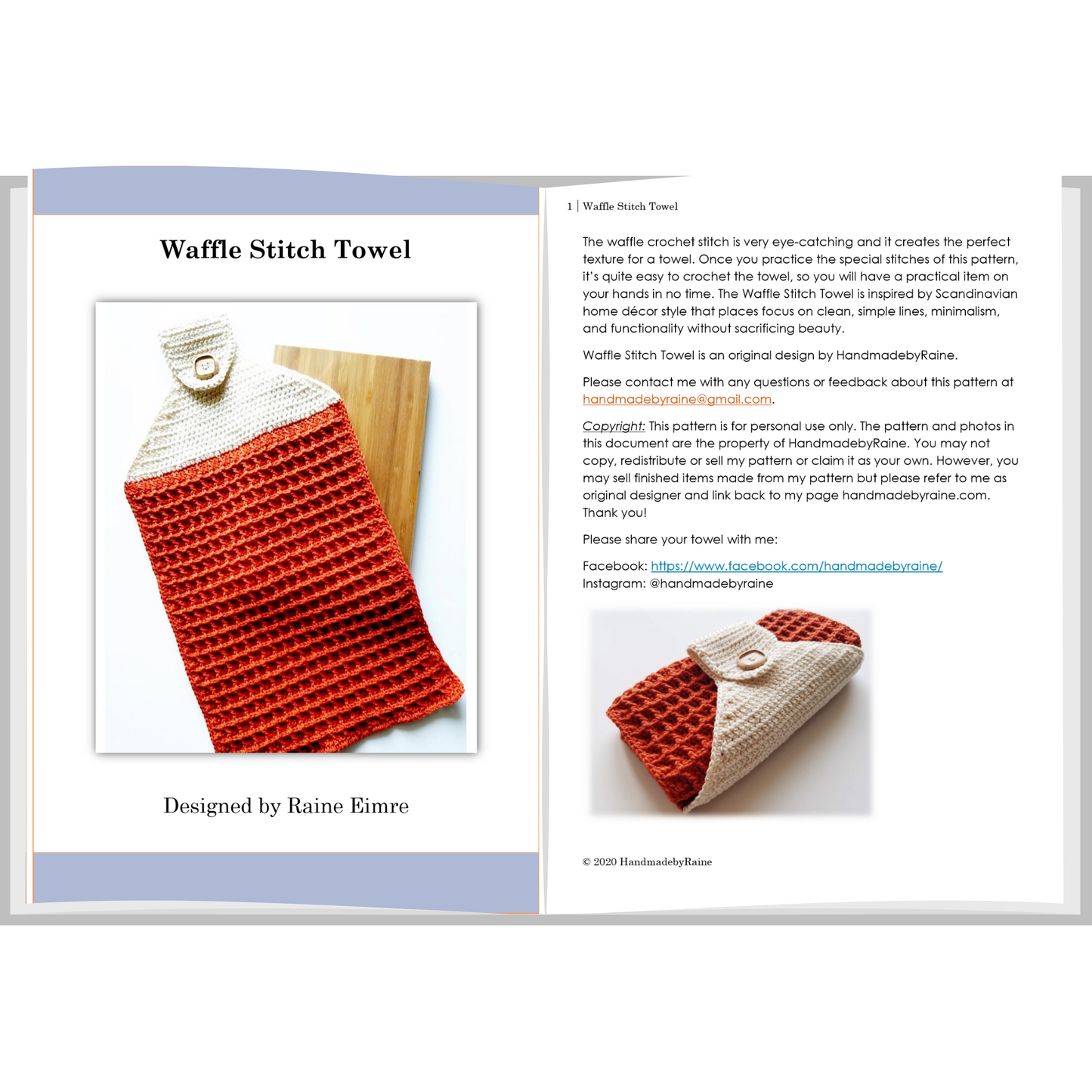 Waffle Stitch Towel PDF Crochet Pattern