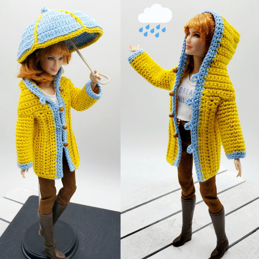 Barbie Raincoat and Umbrella PDF Crochet Pattern