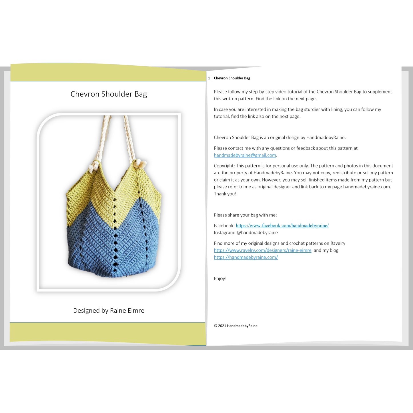 Chevron Shoulder Bag PDF Crochet Pattern