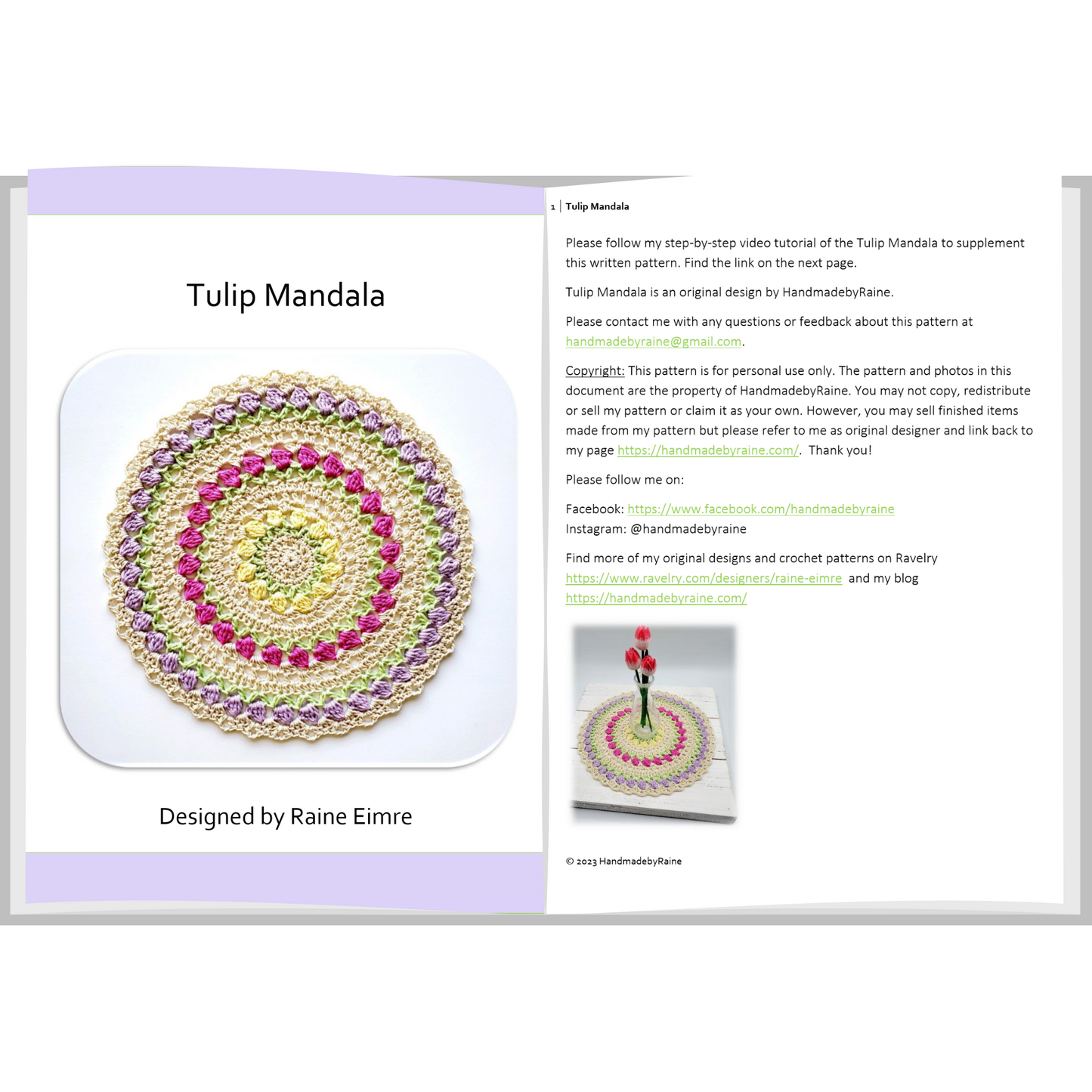 Tulip Mandala PDF Crochet Pattern