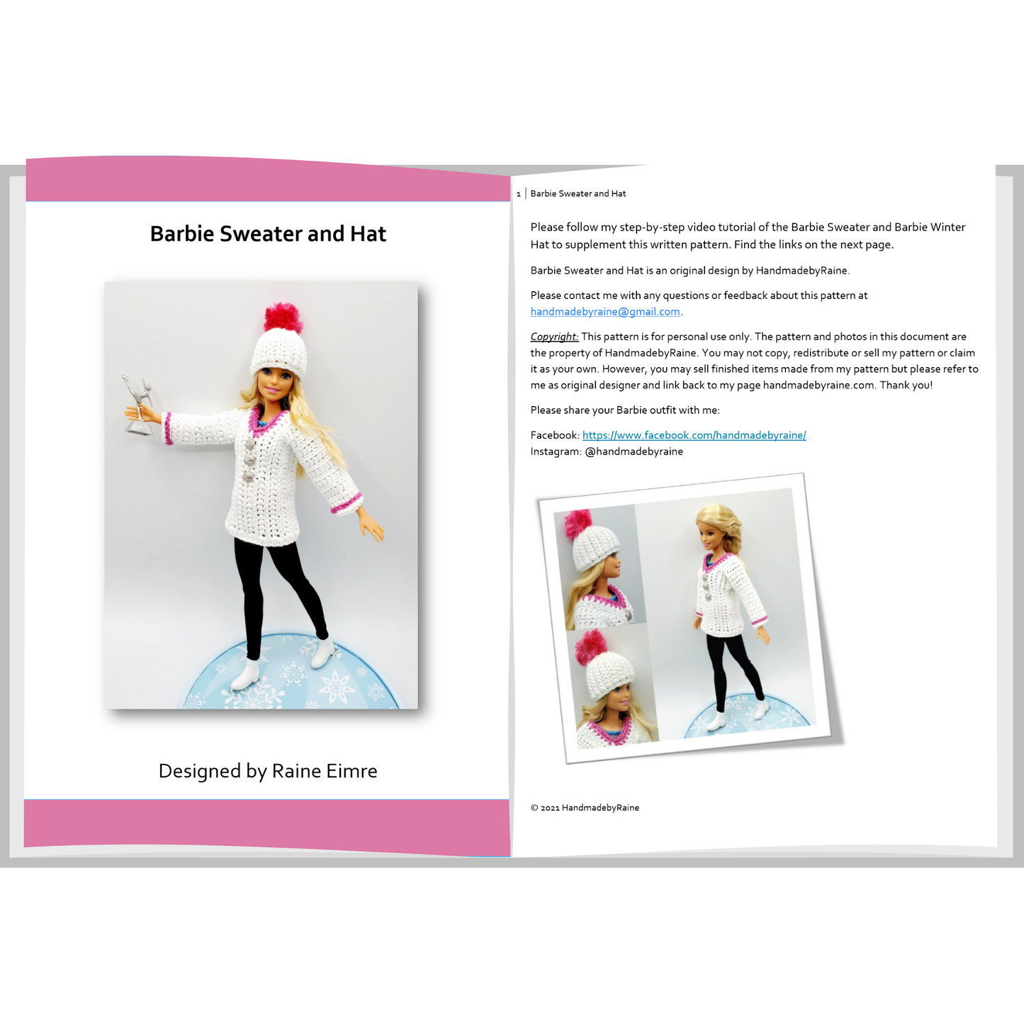 Barbie Sweater and Hat PDF Crochet Pattern