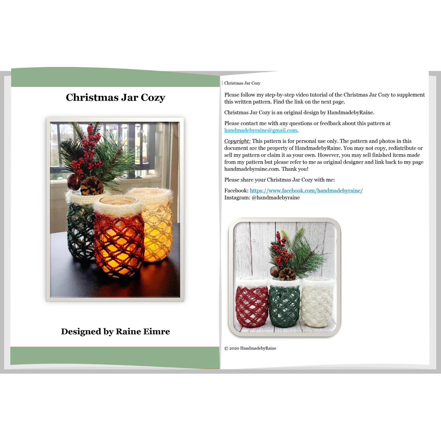 Christmas Jar Cozy PDF Crochet Pattern