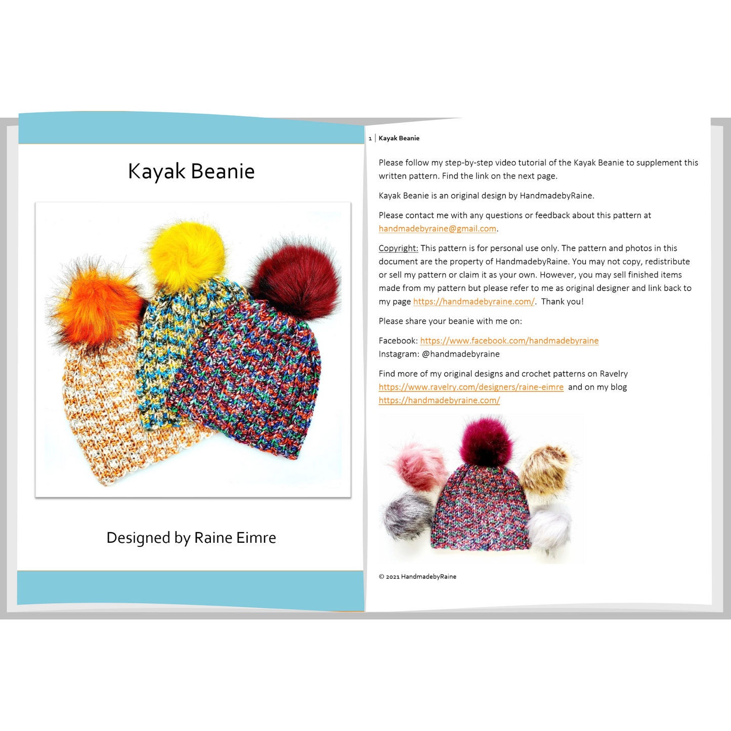 Kayak Beanie PDF Crochet Pattern